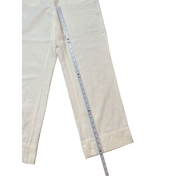 Soft Surroundings Women’s Straight Leg Gauze Pull On Pants Cream sz Small - Picture 10 of 12